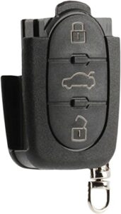 flip key fob keyless entry remote shell case & pad fits vw beetle cabrio golf jetta passat 1998 1999 2000 2001 (hlo1j0959753f)