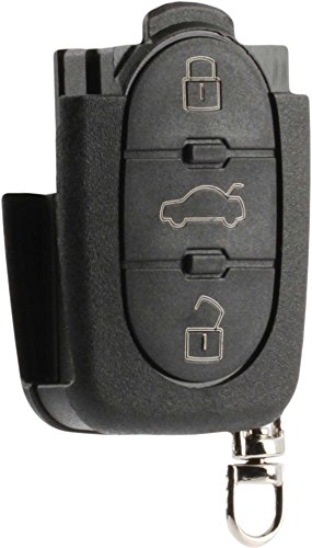 Flip Key Fob Keyless Entry Remote Shell Case & Pad fits VW Beetle Cabrio Golf Jetta Passat 1998 1999 2000 2001 (HLO1J0959753F)