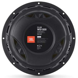 JBL Club WS1000 - 10” shallow mount subwoofer w/SSI™ (Selectable Smart Impedance) switch from 2 to 4 ohm