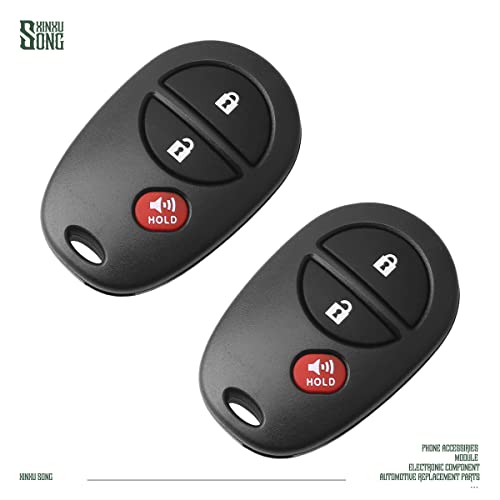 XINXUSONG 2Pcs Car Key Fob Keyless Entry Remote GQ43VT20T 3-btn Compatible with Tundra Tacoma Sequoia Highlander Sien-na