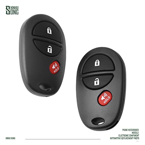 XINXUSONG 2Pcs Car Key Fob Keyless Entry Remote GQ43VT20T 3-btn Compatible with Tundra Tacoma Sequoia Highlander Sien-na