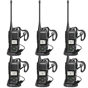 samcom fpcn10a two way radios long range, 3000mah battery high power 2 way radios walkie talkies for adults rechargeable, business programmable handheld uhf radios with dual ptt group call, 6 packs