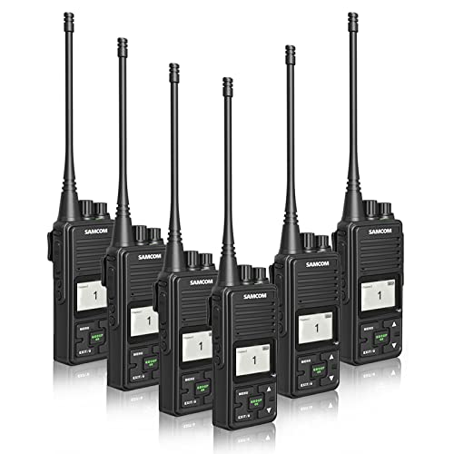 SAMCOM FPCN10A Two Way Radios Long Range, 3000mAh Battery High Power 2 Way Radios Walkie Talkies for Adults Rechargeable, Business Programmable Handheld UHF Radios with Dual PTT Group Call, 6 Packs