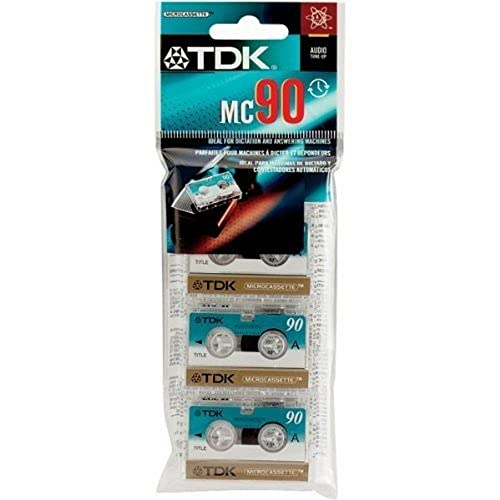 TDK Microcassette MC90 Audio Tape, 3 Pack