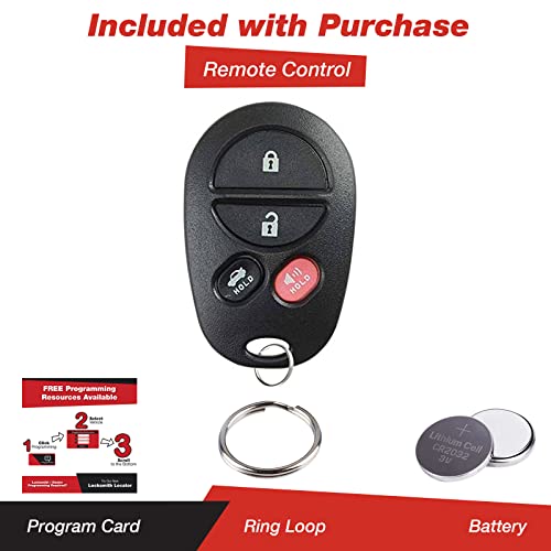 KeylessOption Keyless Entry Remote Control Fob Uncut Car Key For GQ43VT20T