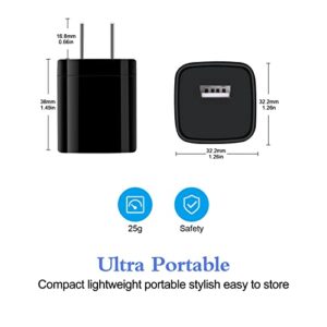 Single Port Charging Block, 4Pack 1A/5V Black Wall Charger Box USB Charging Plug Cube Brick for iPhone 14 Pro Max 13 12 11 XS X 8 Plus, Samsung Galaxy S23 A53 A13 S22 S21, Moto, Android Phone Chargers
