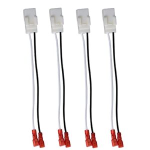 72-6514 speaker harness adapter compatible with jeep wrangler chrysler town & country speaker wire harness adapter plug dodge dakota front rear door speaker wiring harness adapter 4 pack
