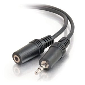 c2g 40410 3.5mm m/f stereo audio extension cable, black (50 feet, 15.24 meters)