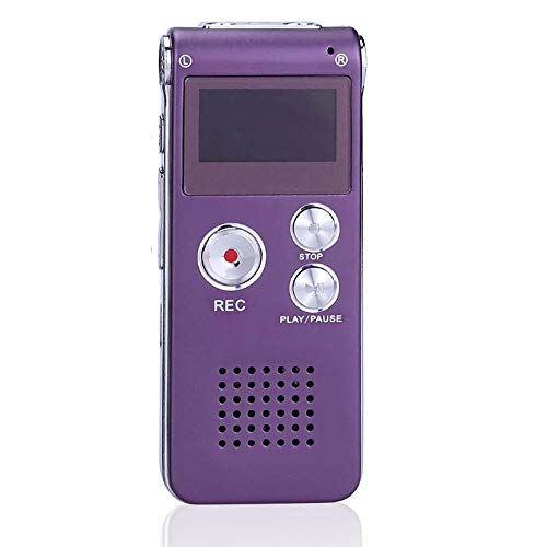 CYzpf 8GB/16GB Digital Voice Recorder Mini Portable Professional Dictaphone Stereo HD Recording Device with MP3 Player for Meetings Interviews and Lectures,Purple,16GB