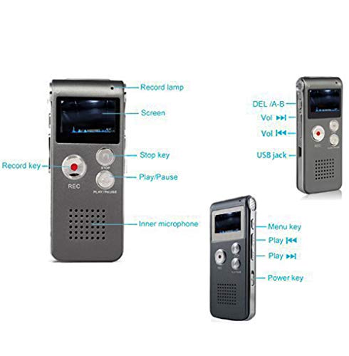 CYzpf 8GB/16GB Digital Voice Recorder Mini Portable Professional Dictaphone Stereo HD Recording Device with MP3 Player for Meetings Interviews and Lectures,Purple,16GB