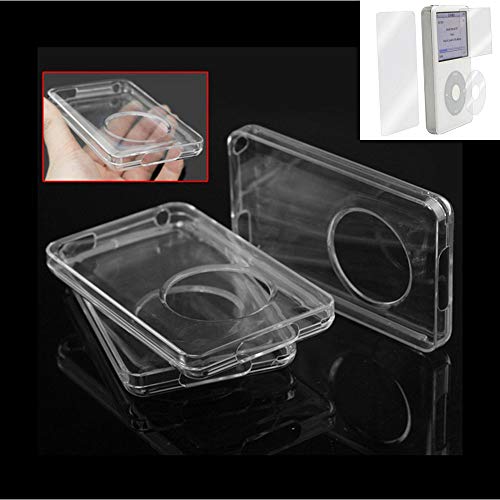 for iPod Classic Case,Clear Hard Snap-on Case Cover for Apple iPod Classic 6th 7th 80GB, 120GB Thin 160GB and iPod Video 5th 30gb + Screen Protector(10.5mm Thickness Thin Version)