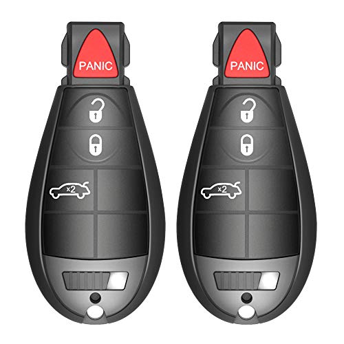 Key Fob 4-button key Fob Fit for Chrysler 300 2008-2011/ Dodge Entry Remote Dodge Durango 2008-2013, Challenger 2008-2014, Journey 2009-2013, Charger 2008-2012, Grand Caravan 2008-2014 (Set of 2)