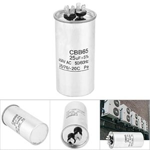 LANTRO JS CBB65 Capacitor, 25uf 450V Aluminum Shell Anti-Explosion Capacitor, Round Capacitor for Air Conditioning Motor