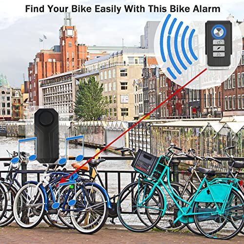 SINGARO 113dB Bike Alarm, Wireless Waterproof Bike Alarm with Remote Control, Anti-Theft Bicycle and Motorcycle Alarm, Car Exterior Accessories