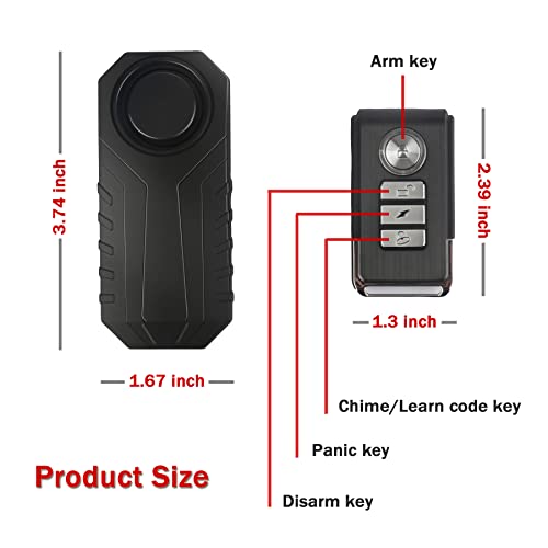 SINGARO 113dB Bike Alarm, Wireless Waterproof Bike Alarm with Remote Control, Anti-Theft Bicycle and Motorcycle Alarm, Car Exterior Accessories