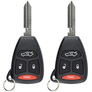 For 05-09 Jeep Dodge Chrysler Keyless Entry Remote Key Fob 4btn KOBDT04A, 56038749AD, 56038768AD - 2 PACK