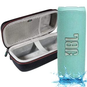 jbl flip 6 – waterproof portable bluetooth speaker, powerful sound and deep bass, ipx7 waterproof, 12 hours of playtime with megen hardshell case – teal