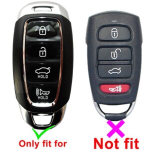 2Pcs Coolbestda Rubber 4 Buttons Key Fob Remote Cover Case Protector Keyless Jacket Shell for 2019 2020 2021 Hyundai Kona Santa Fe Elantra GT Veloster Accent Venue