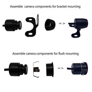 Backup Camera for Car Casoda Wide View Angle 2-in-1 Universal Car Front Side Rear View Camera,2 Installation Options Removable Guildlines,Mirror Non-Mirror Image,12V Only