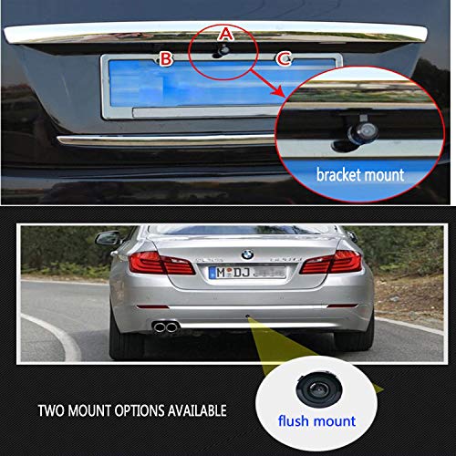 Backup Camera for Car Casoda Wide View Angle 2-in-1 Universal Car Front Side Rear View Camera,2 Installation Options Removable Guildlines,Mirror Non-Mirror Image,12V Only