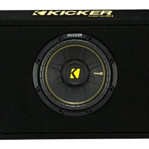 Kicker 10-Inch CompC 2-Ohm Loaded Shallow Subwoofer Box Enclosure