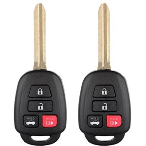 eccpp keyless entry remote key fob (shell case) replacement for toyota for camry for rav4 for corolla for scion for fr-s 12-16 hyq12bdm5 hyq12bel5 key fob case-2pcs