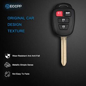ECCPP Keyless Entry Remote Key Fob (Shell Case) Replacement for Toyota for Camry for RAV4 for Corolla for Scion for FR-S 12-16 HYQ12BDM5 HYQ12BEL5 key fob case-2pcs
