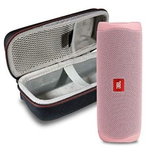 jbl flip 5 waterproof portable wireless bluetooth speaker bundle with megen hardshell protective case – pink