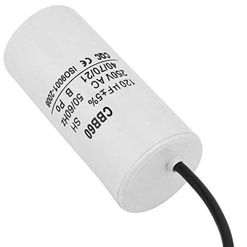 Motor Run Capacitor, AC CBB60 Capacitor 250V AC Capacitor 120uF Capacitor 50/60Hz Motor Start Capacitor with Wire Lead Capacitor for Air Conditioner