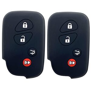 a pair black key fob case cover jacket keyless remote smart key fob skin clicker case skin cover for lexus gs430 gs300 is350 is250