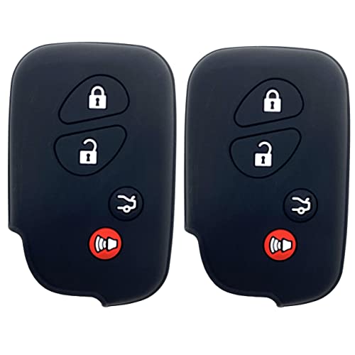 A Pair Black Key Fob Case Cover Jacket Keyless Remote Smart Key Fob Skin Clicker Case Skin Cover for Lexus GS430 GS300 IS350 IS250