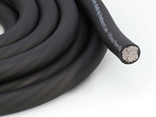 KnuKonceptz Kolossus Flex Kable OFC 4 Gauge Power Wire Copper Cable Black (10 ft) 4 AWG