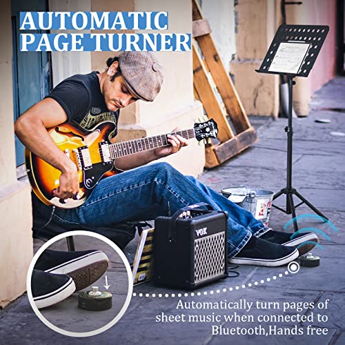 Getaria Bluetooth Page Turner Pedal USB Rechargeable Wireless Sheet Music Page Turner Foot Pedal for Tablet Computers/Mobile Phones