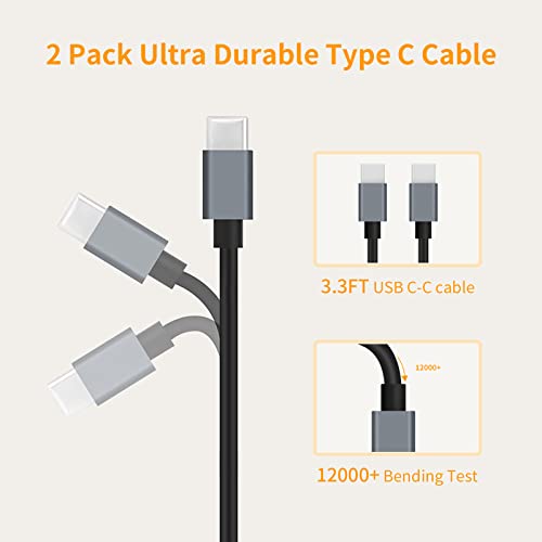 Fast Charging Type C Charger Cable for Samsung Galaxy S23/S22/S21 FE 5G/S20/Ultra/Plus/S10/S9/Note 10/A32/A53/Z Fold 3, Google Pixel Phone, 25W PD[PPS] Car Adapter + Wall Block+2 Pack USB C Cord 3.3ft