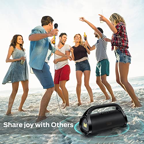 Monster Adventurer Max Portable Bluetooth Speaker, IPX7 Waterproof Wireless Speaker with Subwoofer Rich Bass, 100W Stereo Loud Sound Speaker with 24H Playtime for Outdoor Party, Pool Beach, Gold