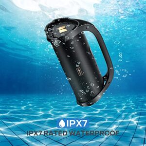 Monster Adventurer Max Portable Bluetooth Speaker, IPX7 Waterproof Wireless Speaker with Subwoofer Rich Bass, 100W Stereo Loud Sound Speaker with 24H Playtime for Outdoor Party, Pool Beach, Gold