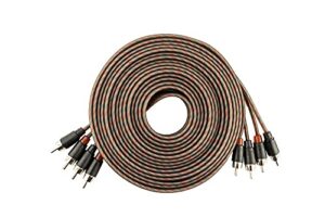alphasonik 17 feet premium 4 channel hyper-flex rca interconnect signal patch audio cable with x-radial twist wire technology 100% oxygen free copper element certified multiple applications flex-r44