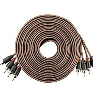 Alphasonik 17 Feet Premium 4 Channel Hyper-Flex RCA Interconnect Signal Patch Audio Cable with X-Radial Twist Wire Technology 100% Oxygen Free Copper Element Certified Multiple Applications FLEX-R44