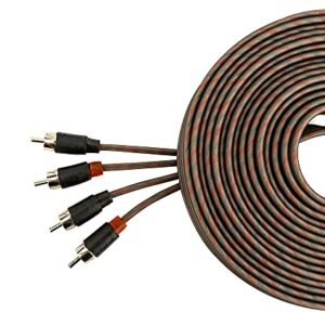 Alphasonik 17 Feet Premium 4 Channel Hyper-Flex RCA Interconnect Signal Patch Audio Cable with X-Radial Twist Wire Technology 100% Oxygen Free Copper Element Certified Multiple Applications FLEX-R44