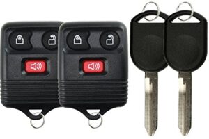 keylessoption keyless entry remote control fob uncut blank car ignition key for gq43vt11t, cwtwb1u345, h92 (pack of 2)