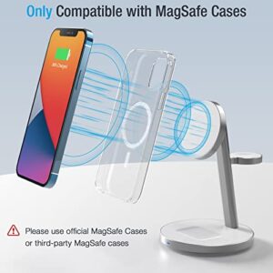 3-in-1 Magnetic Wireless Charger Stand, 18W Aluminum Alloy MagSafe Charging Station for iPhone 14 Pro/14 Pro Max /14/13/12 Series, AirPods 3/Pro/2, iWatch 8/7/ 6/SE/5/4/3/2 (with QC 3.0 Adapter)