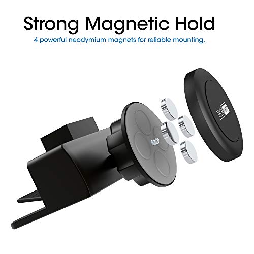 TechMatte MagGrip Universal Magnetic CD Slot Mini Car Mount with Extra Strong Magnetic Grip (1 Pack)
