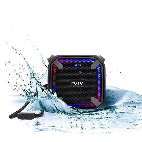 iHome iBT371 Weather Tough Portable Rechargeable Bluetooth Speaker with Speakerphone and LED Accent Lighting (Mini)