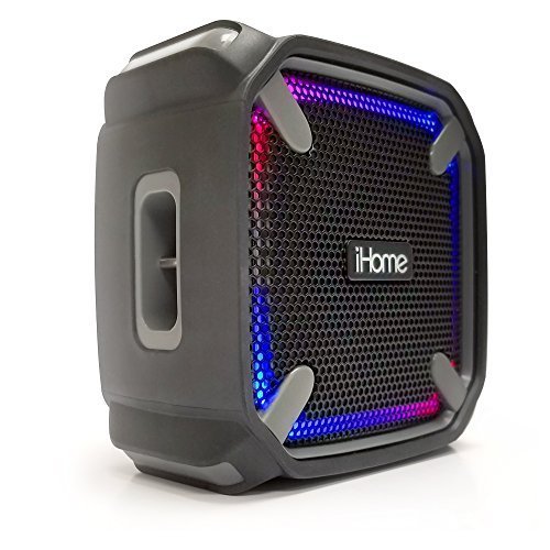 iHome iBT371 Weather Tough Portable Rechargeable Bluetooth Speaker with Speakerphone and LED Accent Lighting (Mini)