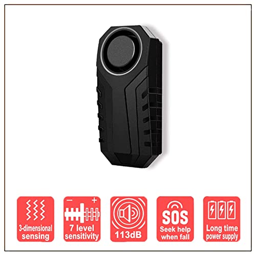 NineLeaf Bike Alarm with Remote, Wireless Vibration Anti-Theft Bicycle Alarm Burglar Cycling Security Alarm for Motorcycle Car Scooter, 113db Super Loud and IP55 Waterproof, Volume Adjustable