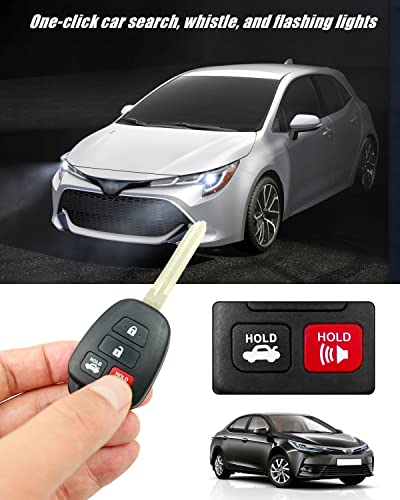 Key Fob for Toyota Corolla 2014-2019 for Toyota Camry 2014-2017 for Toyota Tacoma 2016-2018 4-Button Keyless Entry Remote Control Car Key Fob, FCC ID HYQ12BDM, HYQ12BEL2, Replace 89070-02880 H