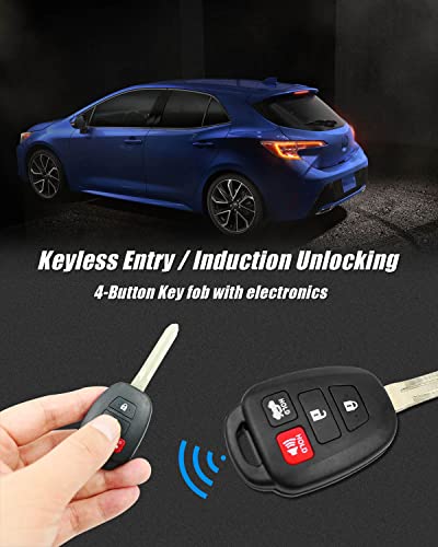 Key Fob for Toyota Corolla 2014-2019 for Toyota Camry 2014-2017 for Toyota Tacoma 2016-2018 4-Button Keyless Entry Remote Control Car Key Fob, FCC ID HYQ12BDM, HYQ12BEL2, Replace 89070-02880 H