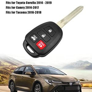 Key Fob for Toyota Corolla 2014-2019 for Toyota Camry 2014-2017 for Toyota Tacoma 2016-2018 4-Button Keyless Entry Remote Control Car Key Fob, FCC ID HYQ12BDM, HYQ12BEL2, Replace 89070-02880 H