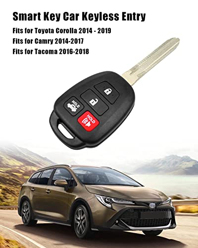 Key Fob for Toyota Corolla 2014-2019 for Toyota Camry 2014-2017 for Toyota Tacoma 2016-2018 4-Button Keyless Entry Remote Control Car Key Fob, FCC ID HYQ12BDM, HYQ12BEL2, Replace 89070-02880 H