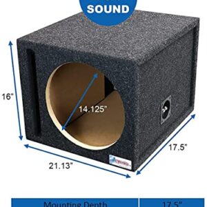 Bbox Single Vented 15 Inch Subwoofer Enclosure - SPL Audio Tuned Single Vented Car Subwoofer Boxes & Enclosures - Premium Subwoofer Box Improves Audio Quality, Sound & Bass - Nickel Finish Terminals